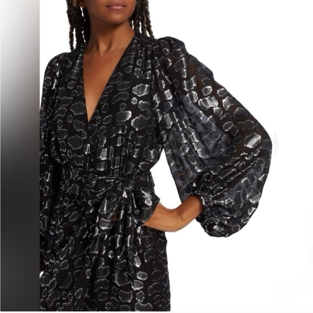 ba&sh Ginger Wrap Metallic Dress, Size S